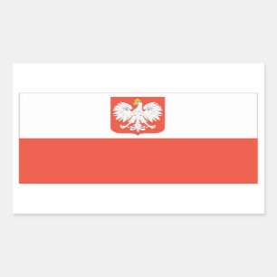 FOUR Poland National Flag Rectangular Sticker