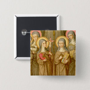 Four Poor Clare Saints (SAU 027) Square 15 Cm Square Badge