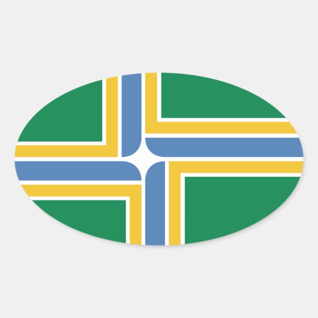 FOUR Portland, Oregon Flag Oval Sticker (Front)