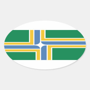 FOUR Portland, Oregon Flag Oval Sticker