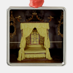 Four Poster Bed, in the Chinese style, 1750s Metal Tree Decoration