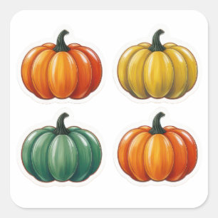 Four Pumpkin Stickers
