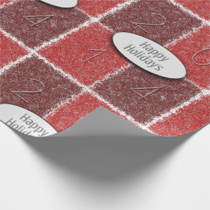 Four Rectangles Happy Holidays 2014 Modern red Wrapping Paper