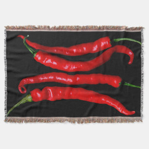 Four Red Chilies tbcn Throw Blanket