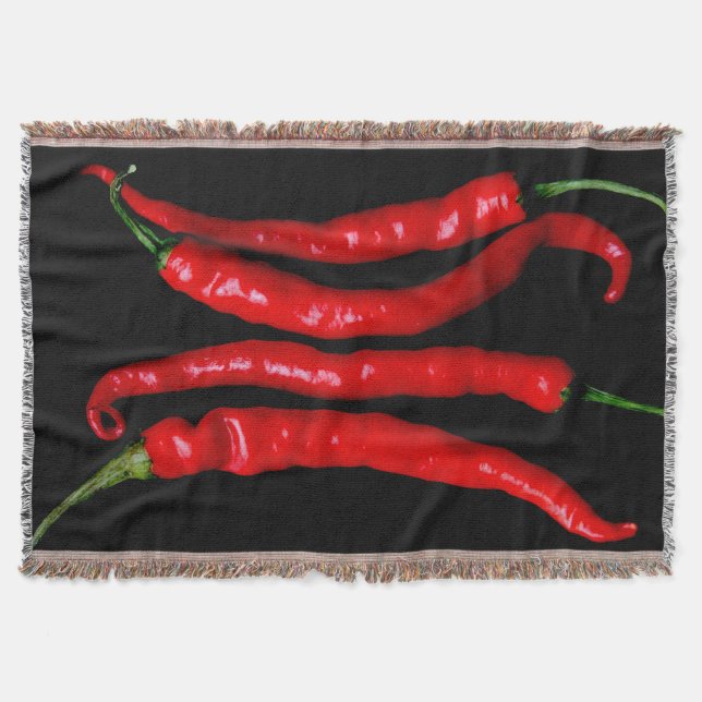 Four Red Chilies tbcnm Throw Blanket (Front)