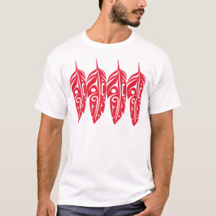 Four Red Eagle Feathers T-Shirt