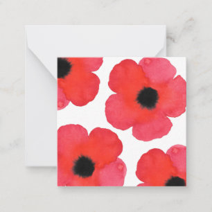 Four Red Poppies Card