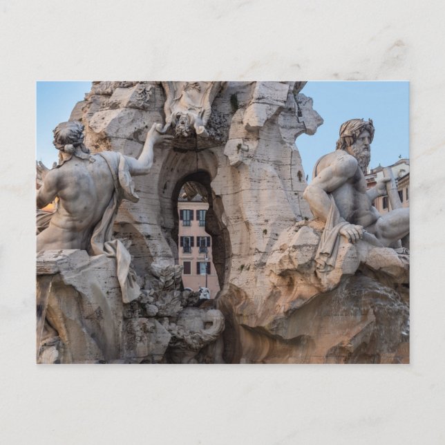Four Rivers Fountain on Piazza Navona - Rome Postcard (Front)