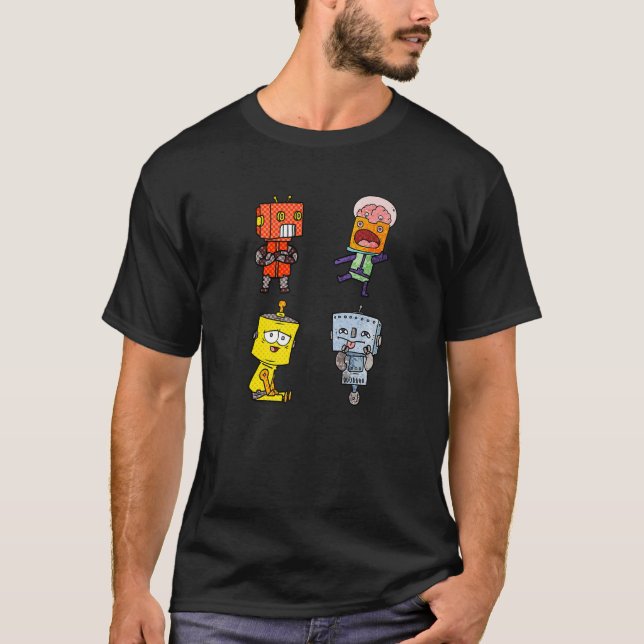 Four  Robots T-Shirt (Front)