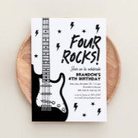 Four Rocks Guitar Rock and Roll 4th Birthday
