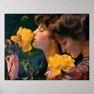 Four Roses by Franz Dvorak Poster