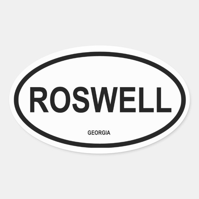 FOUR Roswell, Georgia Oval Sticker (Front)