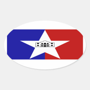 FOUR San Antonio Flag Oval Sticker