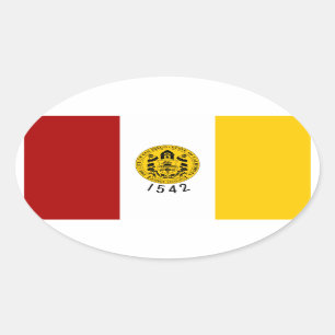 FOUR San Diego Flag Oval Sticker