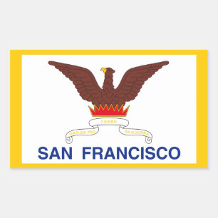 FOUR San Francisco Flag Rectangular Sticker