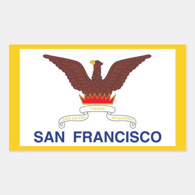 FOUR San Francisco Flag Rectangular Sticker (Front)
