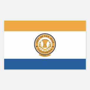 FOUR San Jose Flag Rectangular Sticker