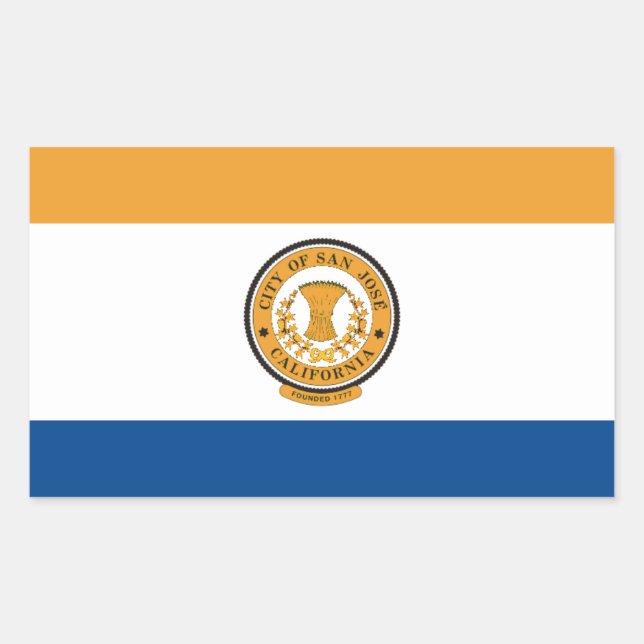 FOUR San Jose Flag Rectangular Sticker (Front)