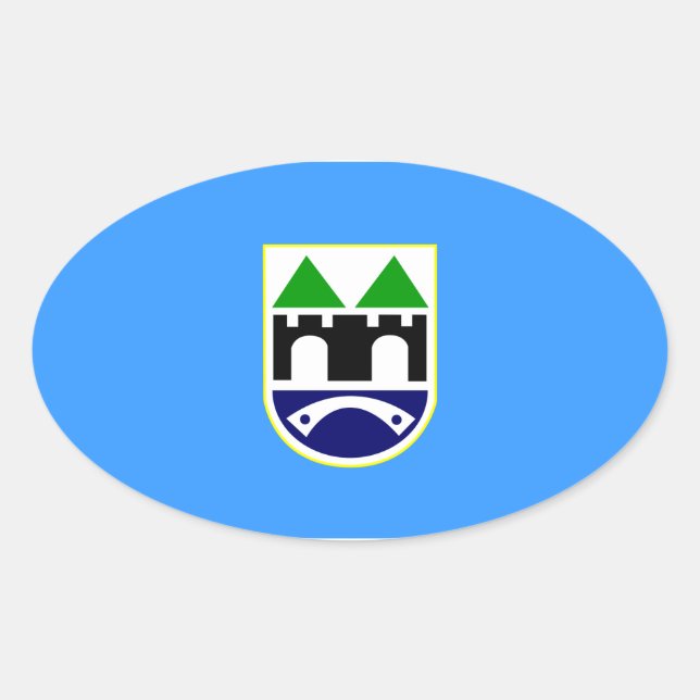 FOUR Sarajevo Flag Oval Sticker (Front)
