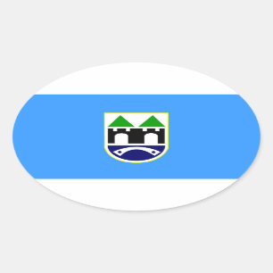 FOUR Sarajevo Flag Oval Sticker