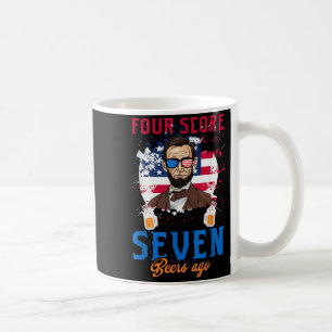 Four Score And 7 Beers Ago 4th Of July Funny Coffee Mug