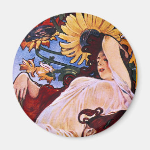 Four Seasons Alfons Mucha Magnet