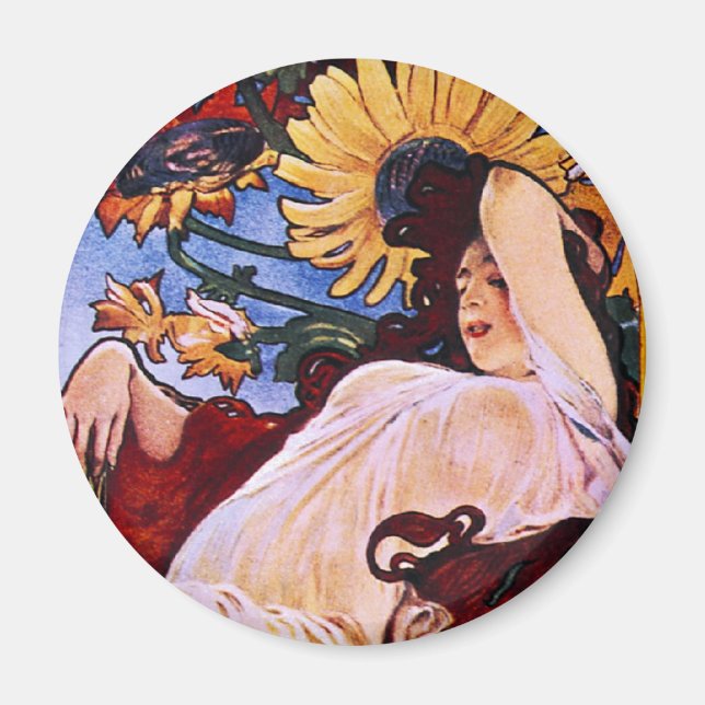Four Seasons Alfons Mucha Magnet (Front)