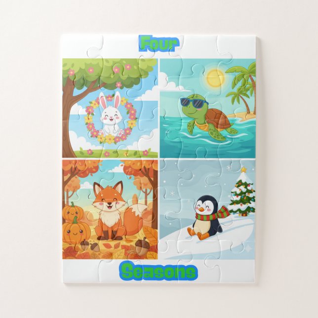 Four Seasons Animals Kids Puzzle (Vertical)