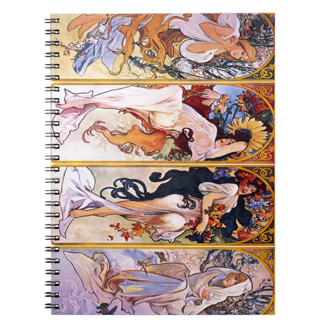 Four Seasons by Alphonse Mucha 1895 Notebook (Front)