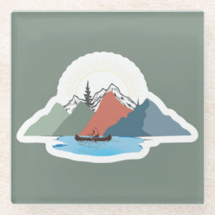 Four Seasons of the Adirondacks Glass Coaster