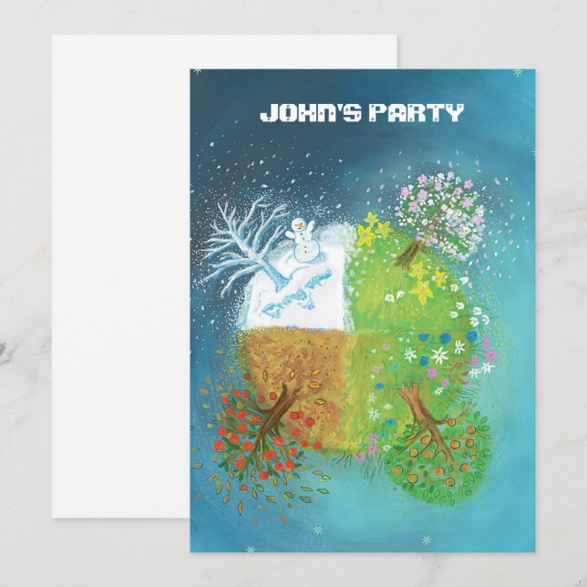 Four Seasons on Earth Personalised  Invitation (Front/Back)