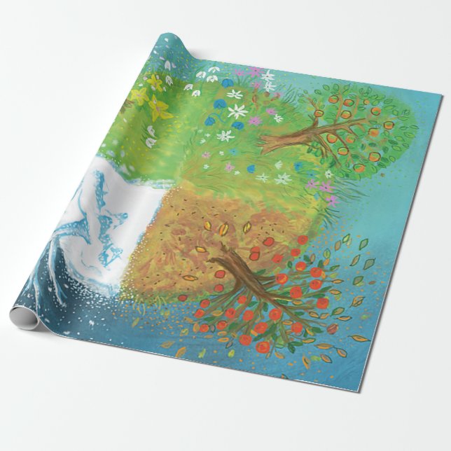Four Seasons on Earth  Wrapping Paper (Unrolled)