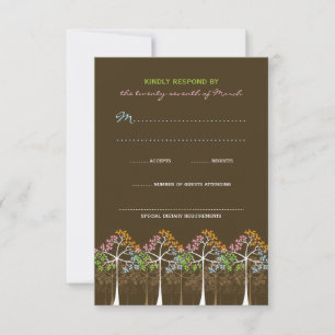Four Seasons Trees Nature Forest Wedding RSVP Card