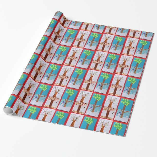 Four Seasons Wrapping Paper (Unrolled)