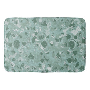 Four Shades of Green Abstract   Bath Mat