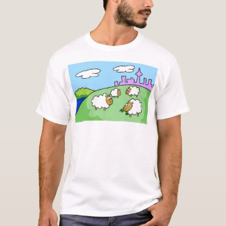 Four sheep on a hill. Dark and light clothing T-Shirt