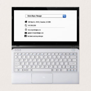 four-sided laptop screen folded business card