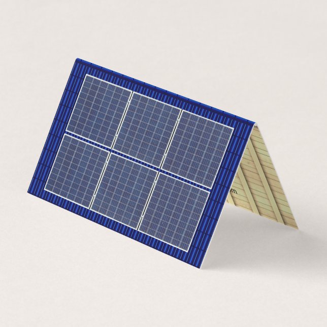 Four-Sided Roofing Rooftop Solar Energy Blue Roof Business Card (Front)