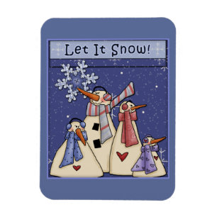 Four snowmen magnet