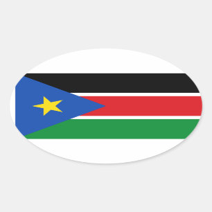 FOUR South Sudan National Flag Oval Sticker