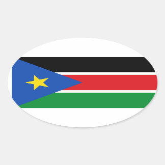 FOUR South Sudan National Flag Oval Sticker