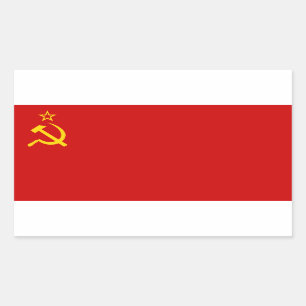 FOUR Soviet Union Flag Rectangular Sticker
