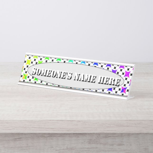 Four Star Circle by Kenneth Yoncich Desk Name Plate (Front)