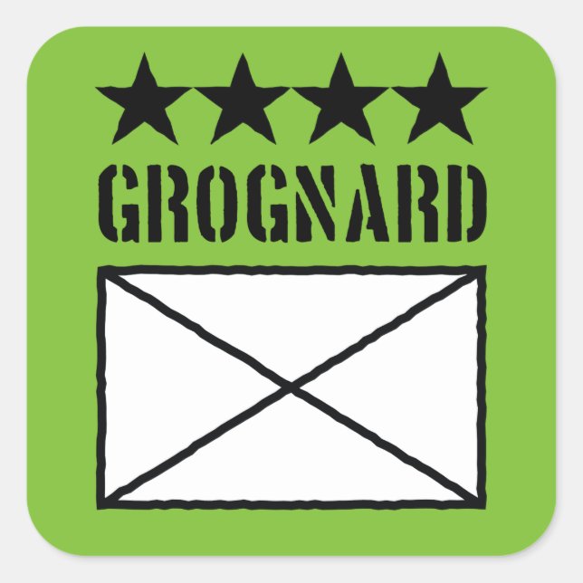 Four Star Grognard Square Sticker (Front)
