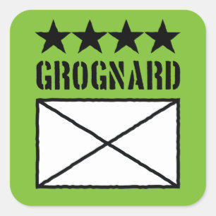 Four Star Grognard Square Sticker