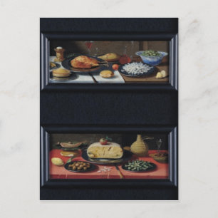 Four Still Lives of Food and Fruit Postcard