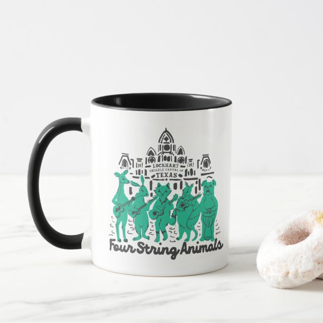 Four String Animals Band Mug (With Donut)