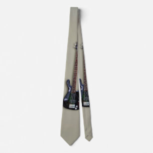 Four String Black Guitar Tie