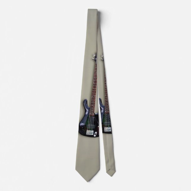Four String Black Guitar Tie (Front)