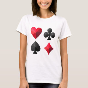Four suits of playing cards: hearts, clubs, spades T-Shirt